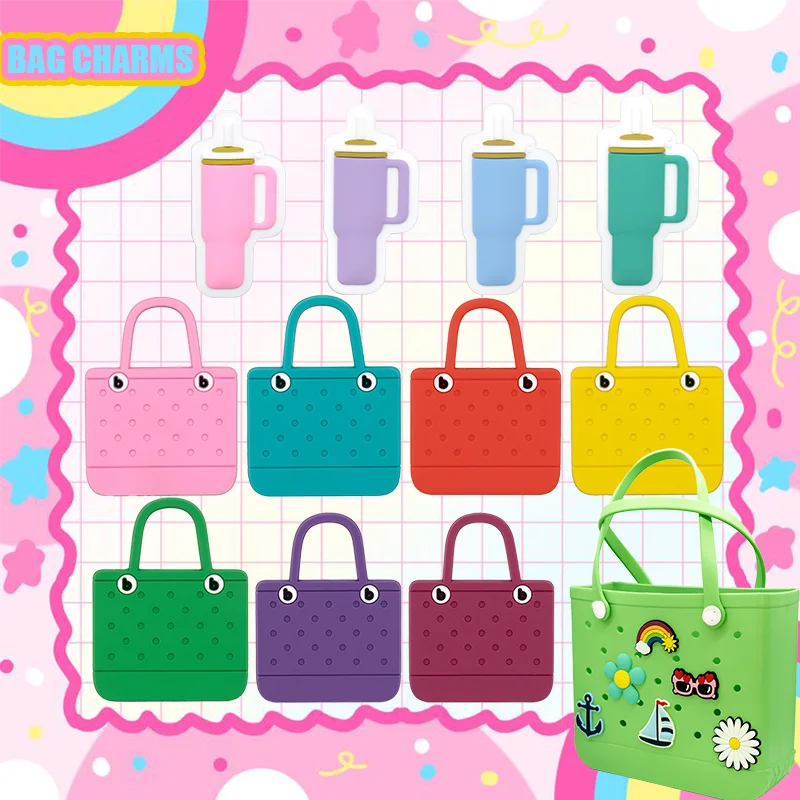 Beach Letters Numbers Charms Pvc Large Big Size Cup  Beach Leisure Waterproof Rubber Custom Bag Charms