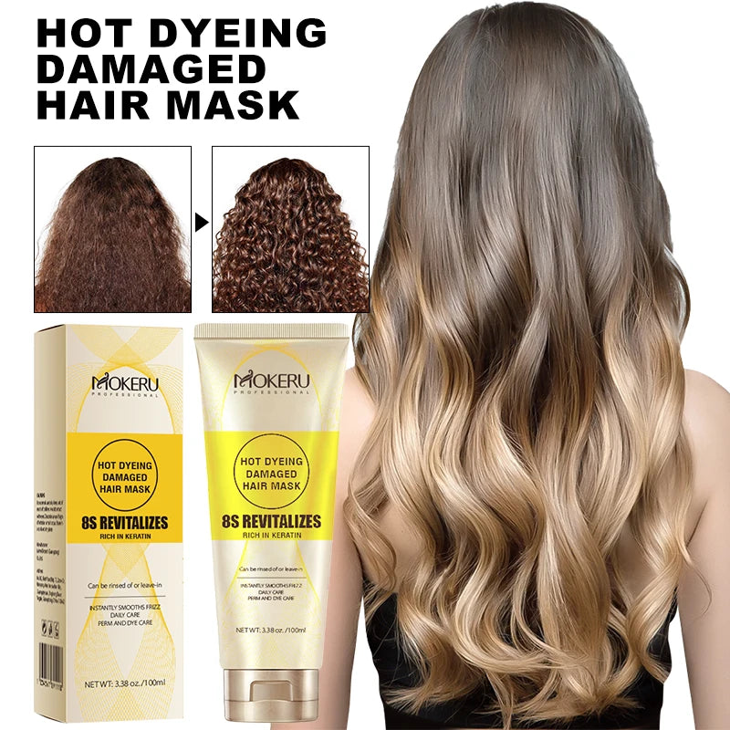Mokeru Repair Damaged Hair for Dry 100ml Tube Keratin Hair Mask Rapid Results Nourishing Hair Mask Treatment for Home Use