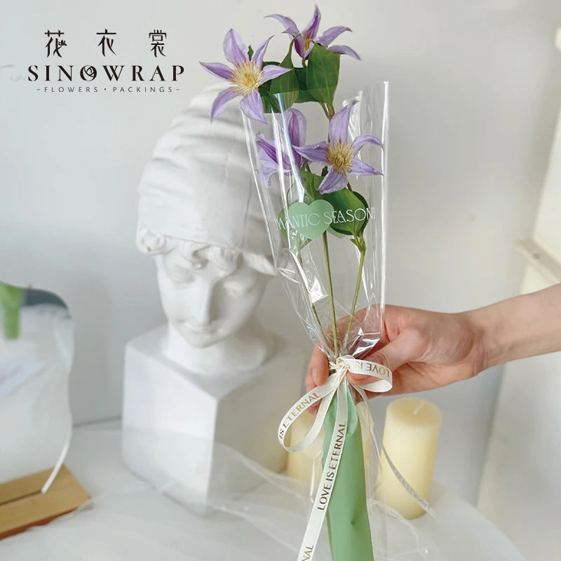 SINOWRAP Florist Supply and Materials Flower Bouquets Sleeve Bag Wholesale Printed Opp Flower Sleeves MegaBDM