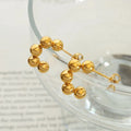 Fashion Small Round Bead Splicing C-shaped Earrings Creative Personalized Waterproof Titanium Earrings Steel Fashion Jewelry