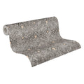 Modern Damask Kitchen & Hotel Wallpaper Rolls-Grey Black Beige Non Woven Vinyl-Made in Germany-Sale Stock Clearance 1005x053m