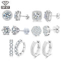 Luxury 925 Sterling Silver VVS D Moissanite Stud Earrings Classic Screw Back Multi-Style Jewelry for Men and Women