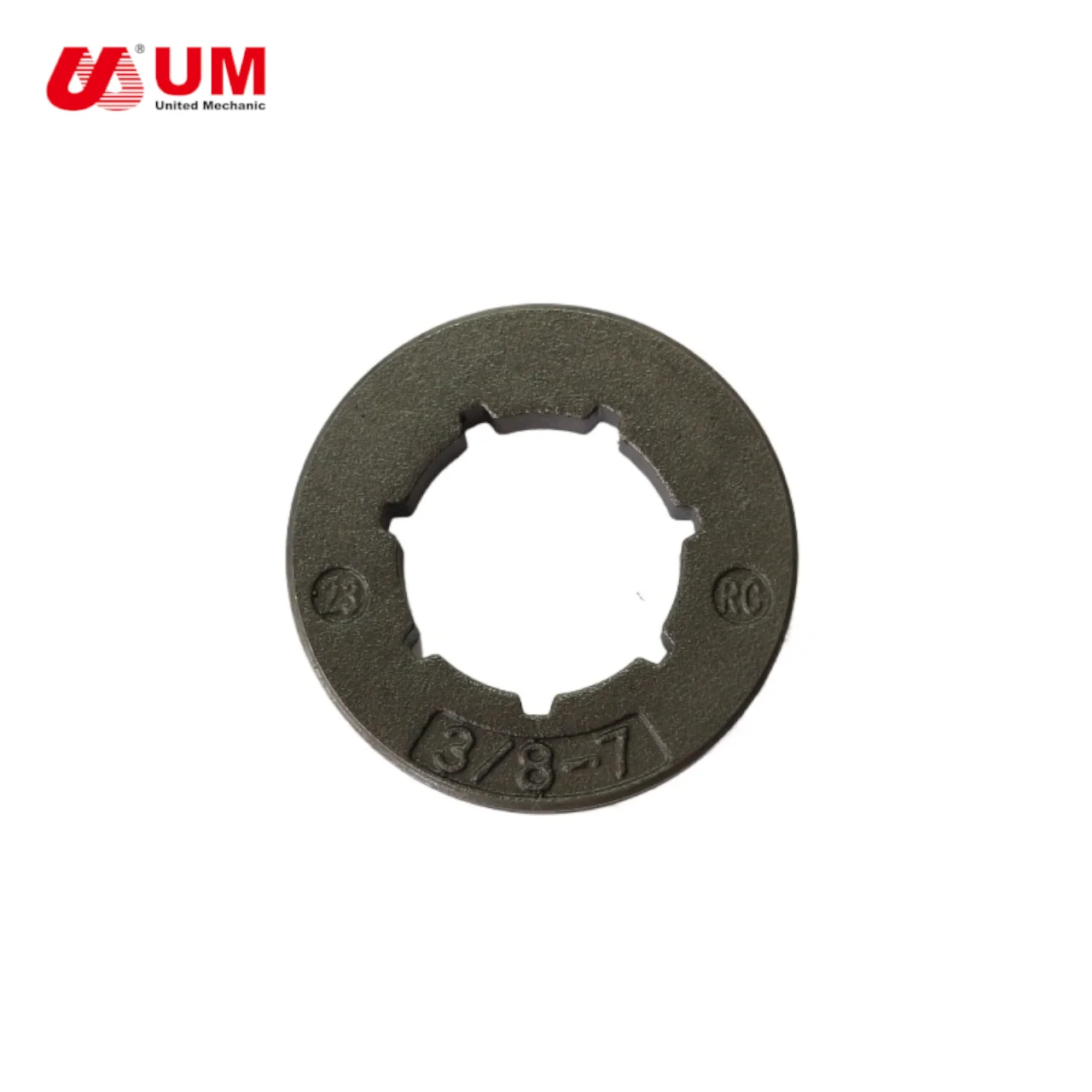 UM 3/8-7 Inch Spline Clutch Sprocket Rim Aluminum Alloy 7 Teeth Big Hole High Performance Durable for Gasoline Tool Parts