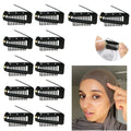 12Pcs/Set Wholesale Metal Black Color Hair Accessories Safety Hijabs Pins for Hijab Black 10-Teeth Metal Wig Snap Clips