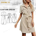 Clothing Factory Wholesale Custom Luxury Elegant Business Short Sleeve Office Wear Blazer Casual Women Formal Blazer Midi Dress