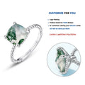 R005892-L 925 Sterling Silver Open Rings for Women square Natural Green Moss Agate Jewelry Engagement Gifts Simple Style