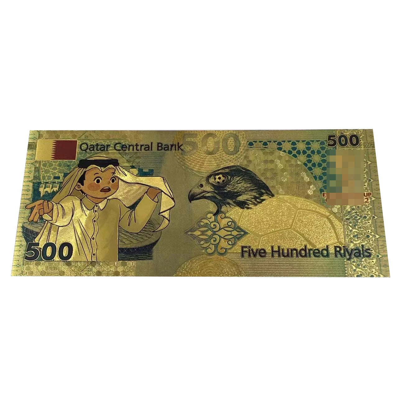Custom Excellent Printing Qatar Prince MohammedbinHamad Gold Plated Banknote
