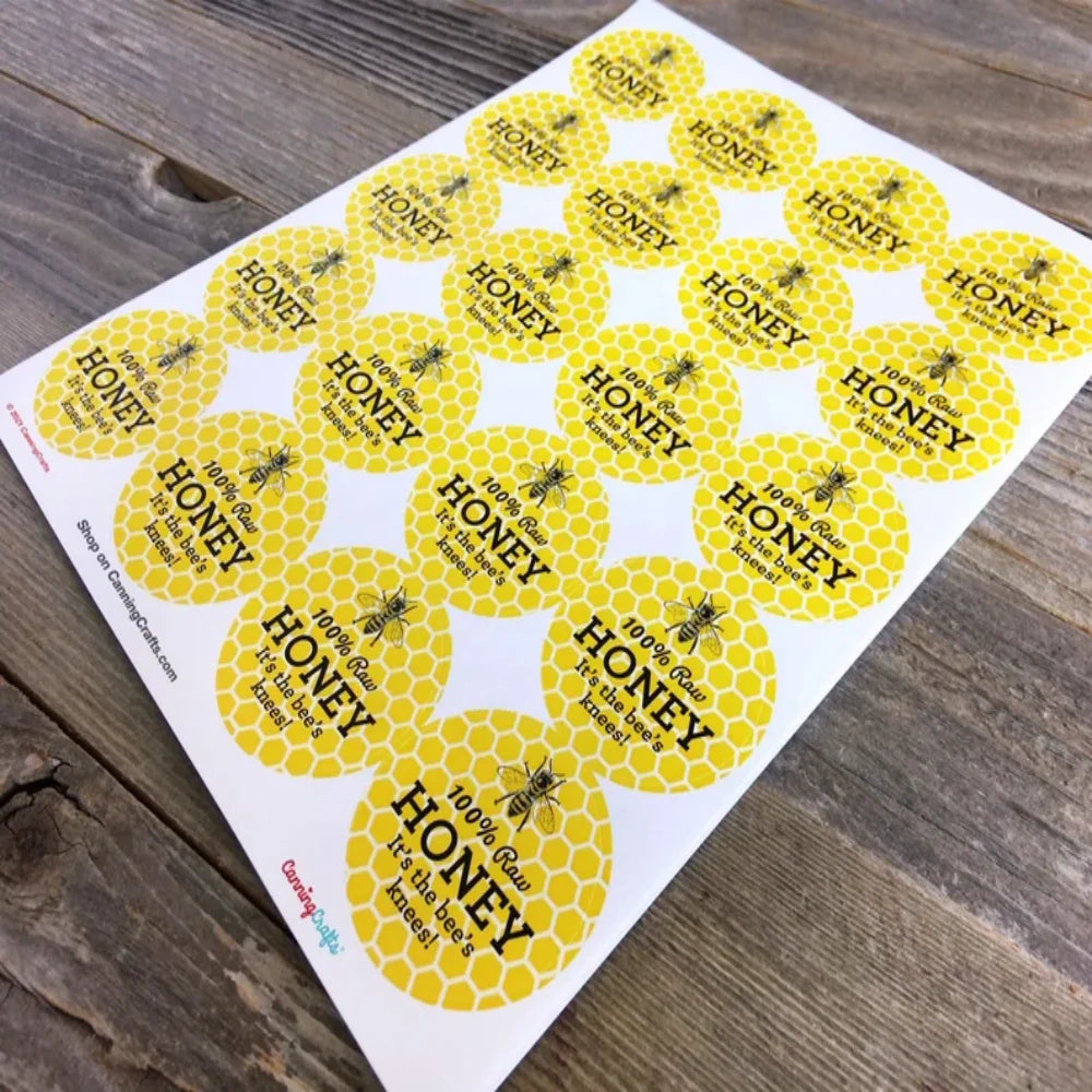Wholesale Price Yellow Honey Bee Canning Jar Bottle Labels Honey Jar Label Personalized Label Sticker Packaging