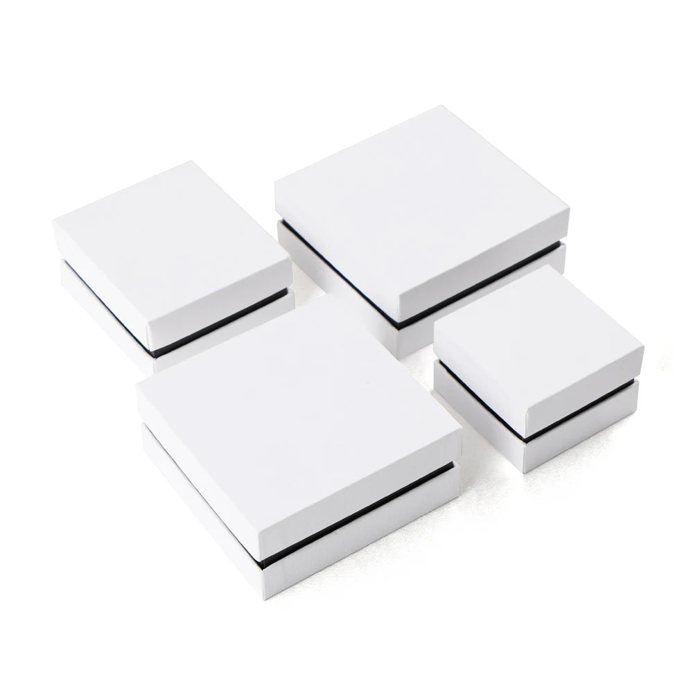 Recycled Personalized Custom logo Luxury Necklace Jewelry Boxes White Paperboard Packaging