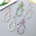 NEW Butterfly Pearl Bow Beaded Mobile Phone Chain Anti-Lost Phone Lanyard Butterfly Knot Wrist Band Keychain Pendant