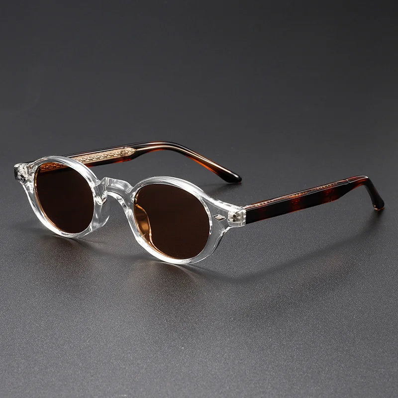 Logo Custom 2025 Fashion Retro Rivets Punk Sun Glasses UV400 TR90 Small Frame Oval Sunglasses Gafas De Sol