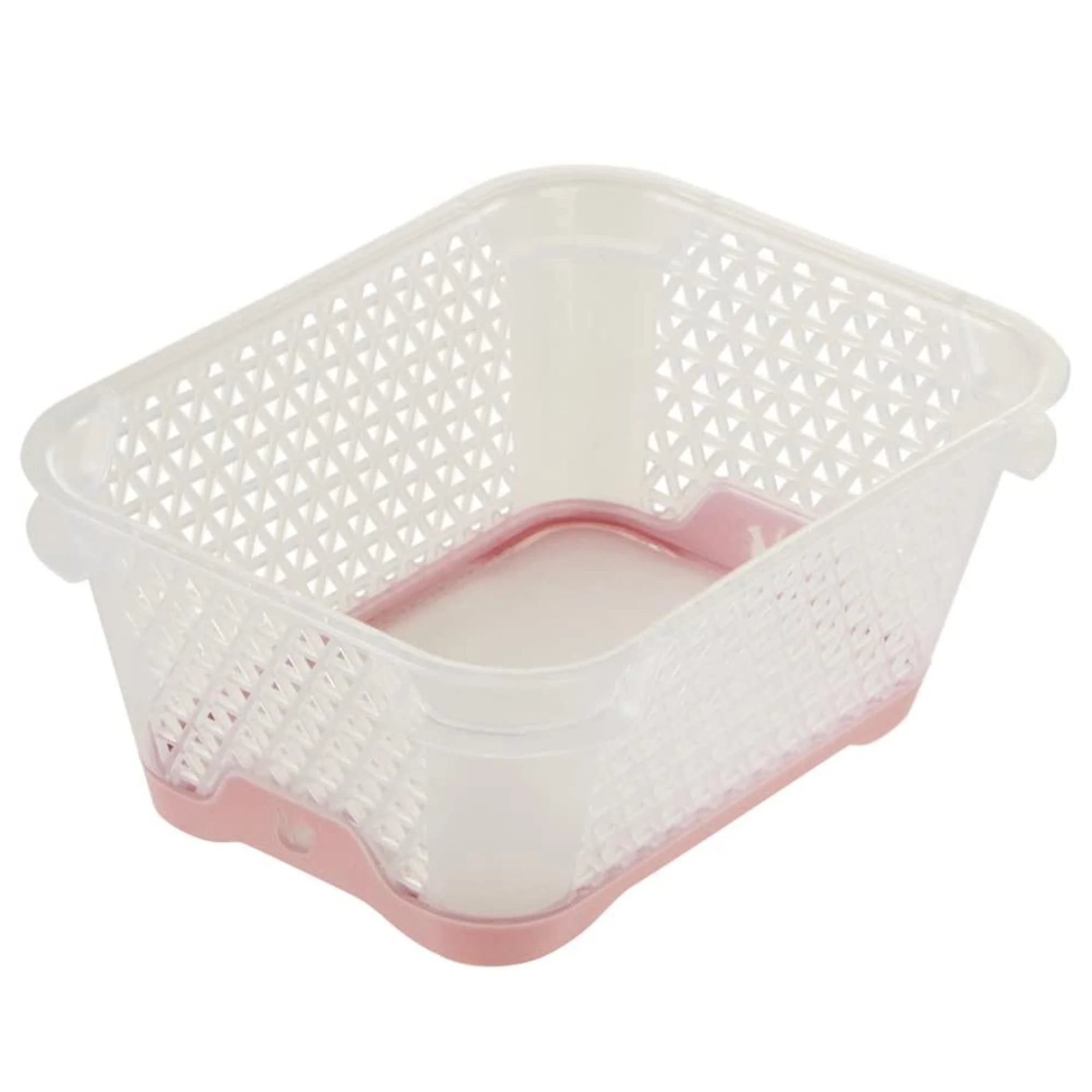 Mini Basket Non-Slip DIN A7 16 x 12 x 7 cm Jonas Transparent/Pink