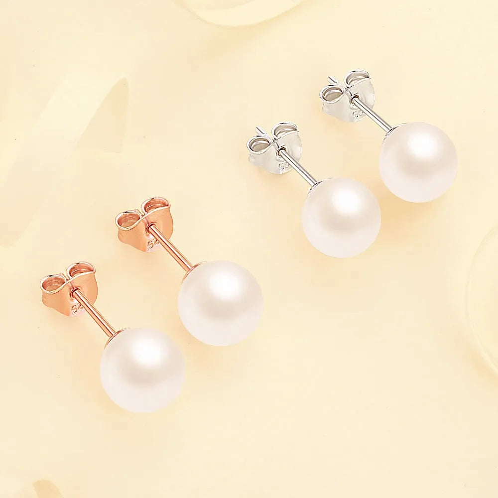 Tonglin S925 Sterling Silver Earring Designs 18K Gold Plated Minimalist Jewelry Fresh Water Pearl Earring