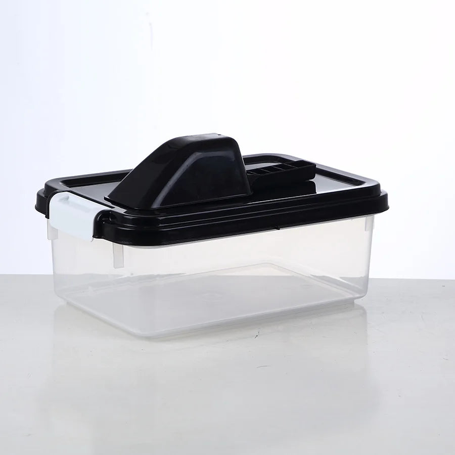 Plastic Portable 2-in-1 Travelling Combo Pet Food Storage Container Airtight Food Grade PP Stackable Large Bin Spoon MegaBDM