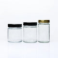 Factory Wholesale Round Shape Jar Jam Packing Glass Jar With Black Gold Pink Lid