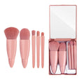 Skylark On-the-Go Beauty Magic Box 5-Piece Portable Mirror Case Cosmetic Brush Set Flat Smudge & Lip Liner Cheek Blusher