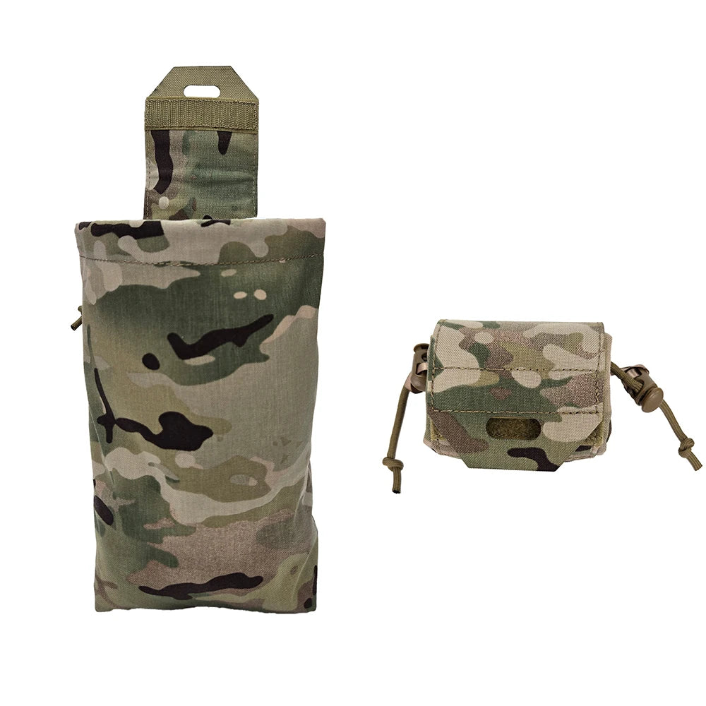 Tactical Roll-Up Drawstring Magazine Utility Pouch Folding Molle Dump Bag Pouch