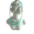 Natural blue Amazonite and white mop 925 Sterling Silver gemstone beads Necklace