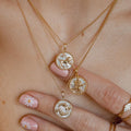 Round Shell Designer 18K Gold Plated Stainless Steel Charms Zodiac Sign Pendant Necklace for Women Jewelry