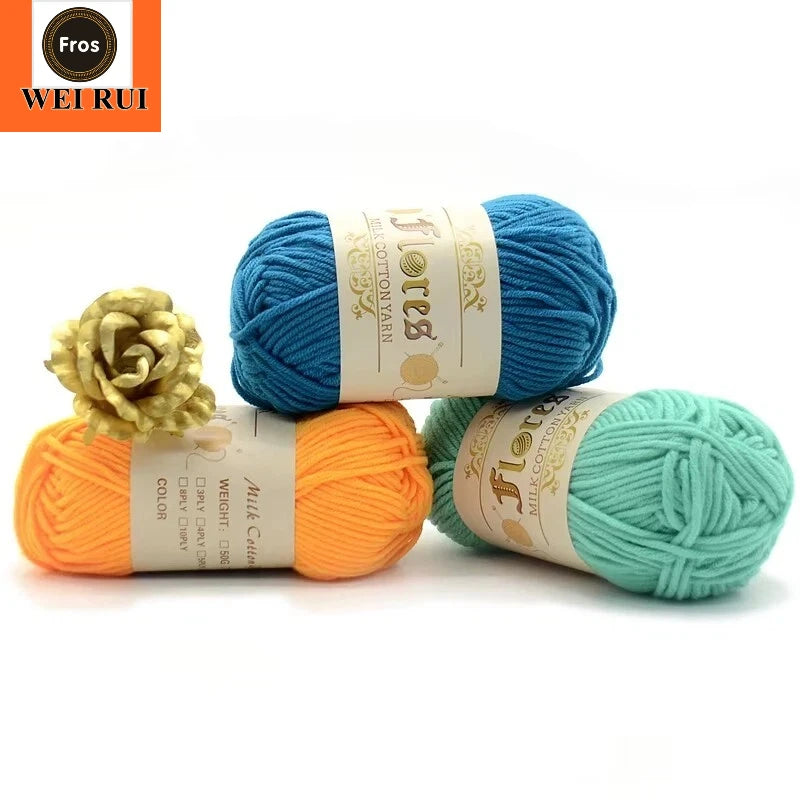 123 Colors Soft 50G 5Ply Finger Weight Yarn Sweater Milk Cotton Crochet Yarn