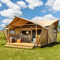 Large Space 4-6 Guests Safari Canvas Lodge Luxury Glamping Tent