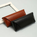 Custom Logo Wholesale Retro Anti-compression Hard Reading Glasses Box Black Brown PU Leather Glasses Case