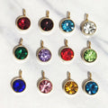 Factory Jewelry Accessories Stainless Steel Colorful Cubic Zircon 6*8mm Charm Pendant 12 Birthstone Lucky Charms Jewelry Making