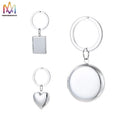 Best Selling DIY LOGO TEXT Family Photo Box Locket Key Chains Sublimation Metal Heart Shaped Keychain Blank