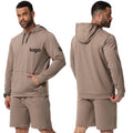 Custom Jogger Set 2pcs 250 Gsm Hooded Sweatshirt and Shorts Set Oversize Tracksuits for Men