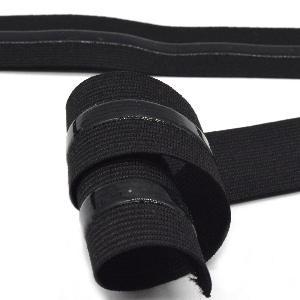 Polyester Circulating Silicone Elastic Band Clamp Non-slip Silicone White Jacquard Elastic Tape