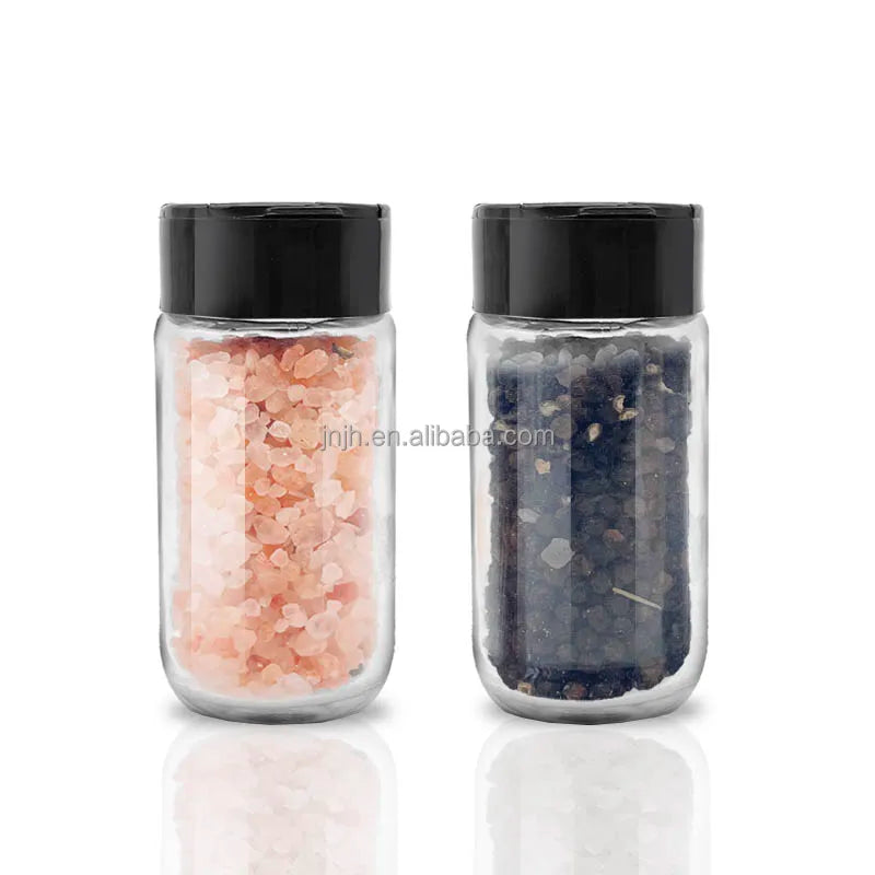 90ml  Empty Glass Spice Jar with Plastic Lid Round Seasoning Packaging Containers Spice Jars Set Kitchen