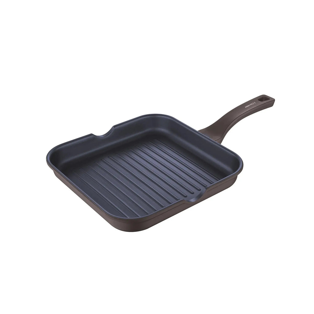 3Claveles 28x28x4.5cm Forged Aluminum Grill Pan with Full Induction