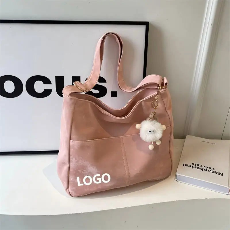 Customized Logo Women's Tote Bag Large Capacity Spring and Summer Crossbody Simple and Versatile Single-Shoulder Bag Custom Logo