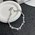 Spicy Girl Style Fully Encrusted With Rhinestones Bone-Shaped Spliced Necklace Cool Choker Popular Style Bracelet