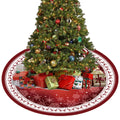 Fast Delivery Christmas Party Decoration 28/35/48 Inches Custom Exquisite Tree Bottom Apron Printed Christmas Tree Skirt