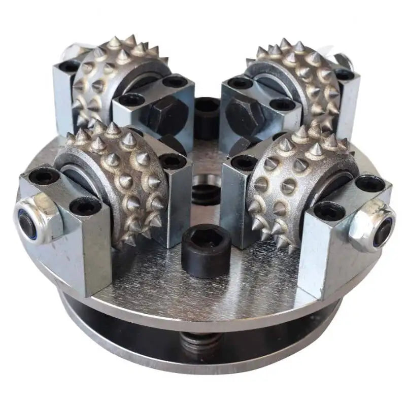6" 150mm Bush Hammer Plate Double Layer 4 Roller 30 Tips for Epoxy Removal Stone Texturing Aggregate Exposure