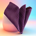 Purple and Houndstooth Jacquard Woven Pocket Square