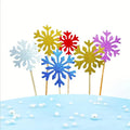 Wholesale Snowflake Sprinklers Birthday Holiday Party Dessert Christmas Baking Cake Decorating Snowflake Toppers