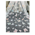3d Butterfly Flower Mesh Fabric 100% Polyester Tulle Net Tessuto Di Pizzo Ricamato with Beads Lace Fabric for Girl's Dress