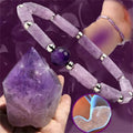 CSJA Spirituality Jewelry Gemstone Energy Beads Natural Stone Square Amethyst Bracelet for Body-Purify Slimming Weight Loss