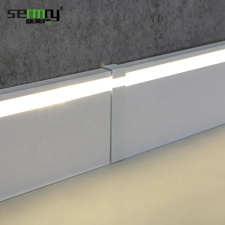Hot Selling New Design Aluminum Skirting Board With Led Slot Wall Base Protection Flooring Accessories