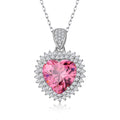 Hot Sale S925 Sterling Sliver Pink Heart 12*12mm Pendant Necklace for Women Fashion Jewelry Valentine's Day Gifts Necklace