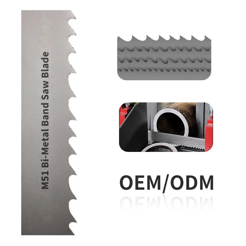 Industrial Grade M51 Bi-Metal Bandsaw Blade for Steel Pipe Solid Bar and Structural Metal Cutting