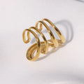 Beimai OEM Ring Minimalist Lines Irregular Geometry Stainless Steel Open Women Ring