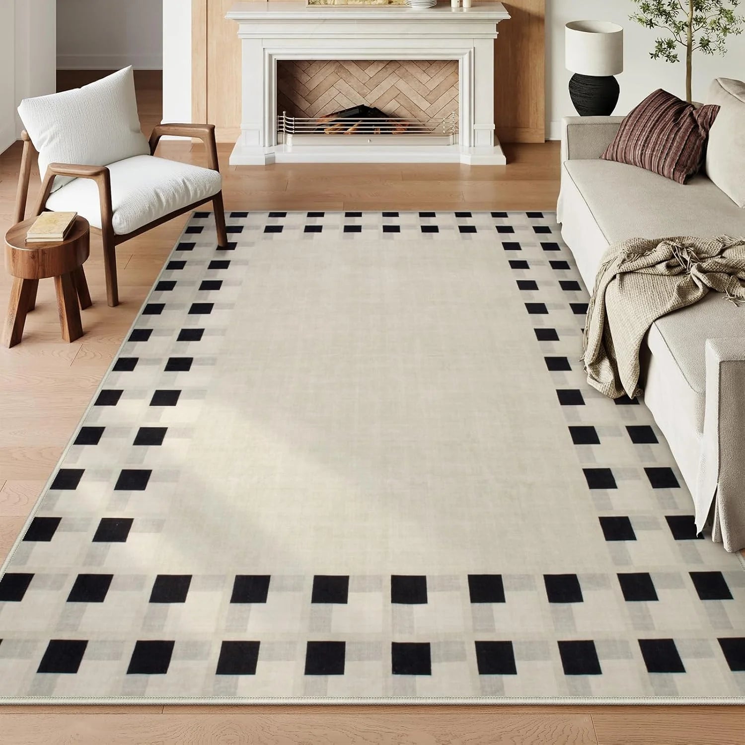 Ultra Soft Modern Area Rug for Home Large Size Non-Slip and Washable for Bedroom Living Room Office Dining Room
