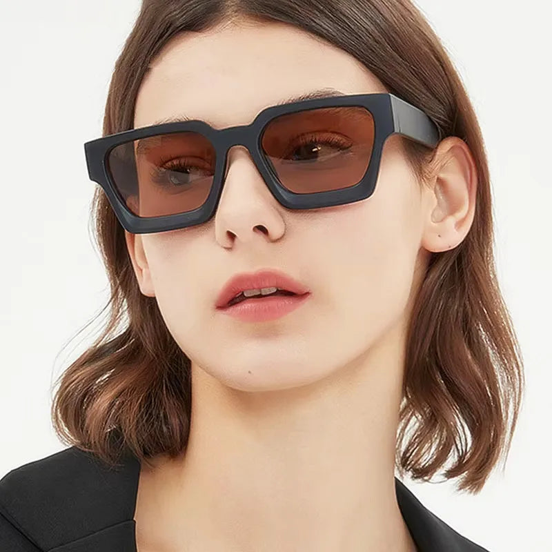 Logo Custom Retro Men Women Colorful Thick Frame Sun Glasses UV400 Shades Big Frame Square Sunglasses
