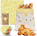 Beeswax Bread Bags Beeswax Food Wraps Reusable Natural Beeswax Food Storage Bag for Sourdough Beeswax Wraps for Food (SML)