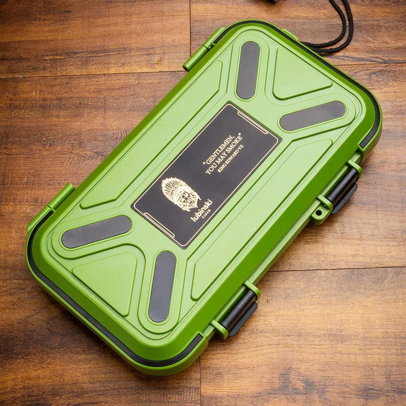 Classic Eco-Friendly Plastic Outdoor Portable Moisture-proof 5-Cigar Cigar Protector Accessory Box