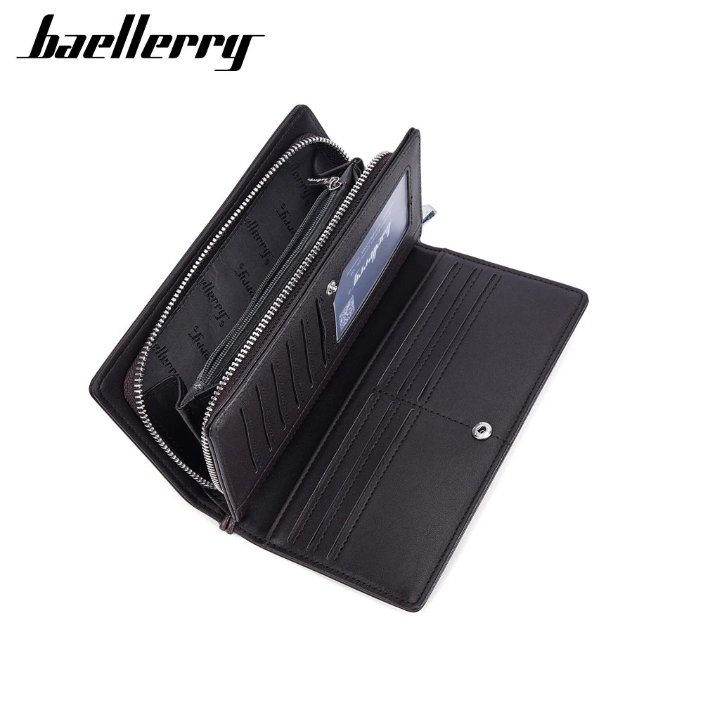 Baellerry Custom Pu Leather Men's Long Multiple Card Slots Business Wallets High-end Card Holder Purse RFID Wallet for Men