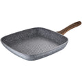 28x28cm forged aluminum grill pan induction cooking zones Marble interior and exterior coating wood-effect handle Daimiel